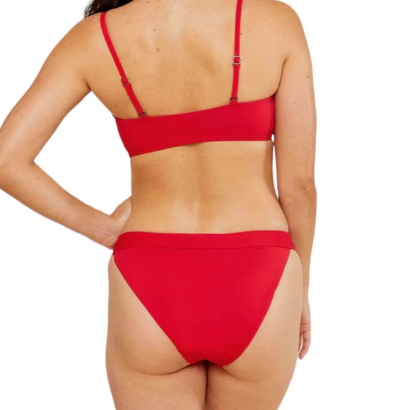 NWT Andie The Banded Cheeky Bottom Cherry Red Swim Suit Briefs Size 3XL - Picture 2 of 8